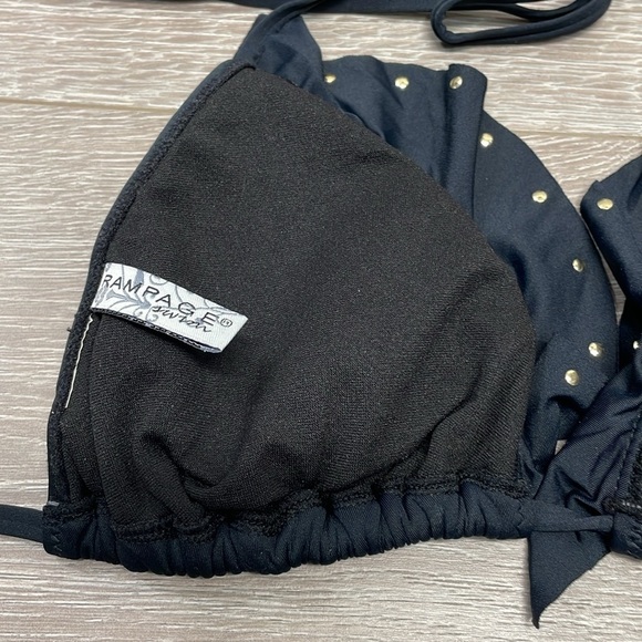 Rampage Swim Black Ruffle Studded Bikini M - Picture 12 of 13